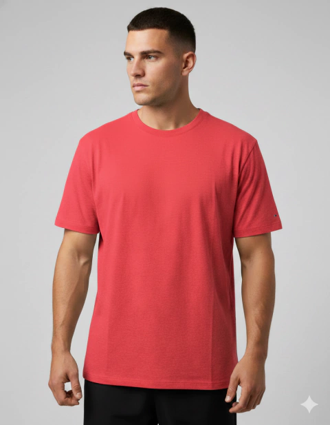 Camiseta Lisa Z.A.R.A Algodão Piquet - Vermelho - comprar online