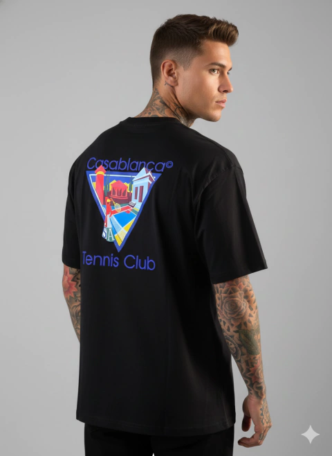 Camiseta Casa B. Algodão Premium Triângulo - Preta