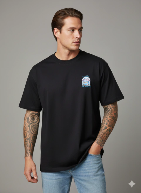 Camiseta Casa B. Algodão Premium - Preta