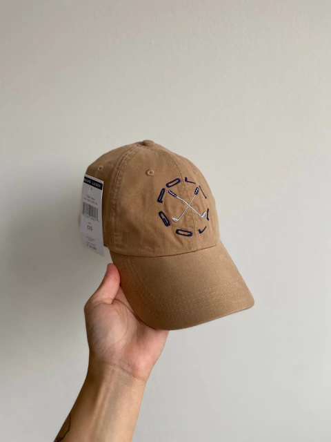 Boné Polo R.L. Golf Tacos em Círculo - Marrom Claro