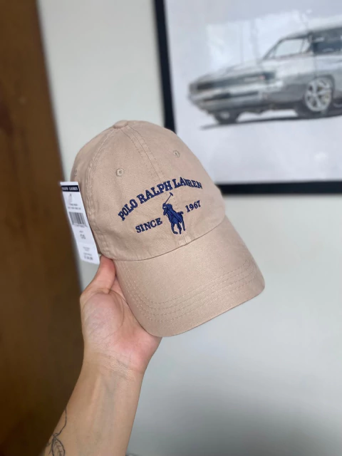 Boné Polo Since 1967 - Marrom Claro com Azul Marinho - comprar online