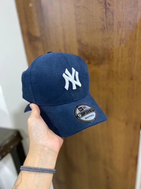 Boné NY Estilo Baseball - Azul Marinho/Branco