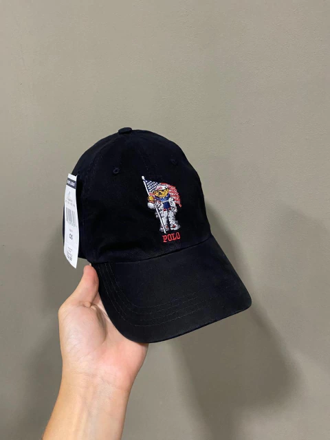 Boné Polo Bear (Urso) Bordado - Preto USA