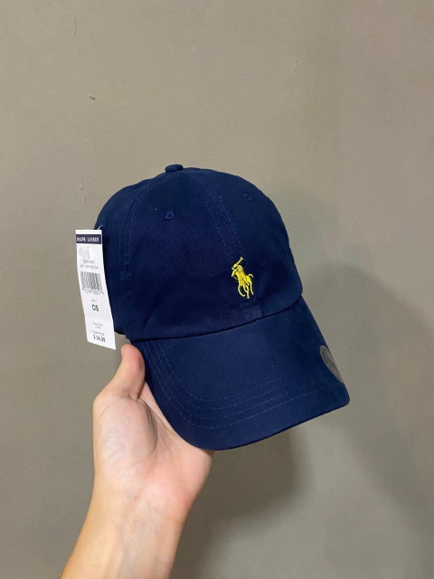 Boné Polo RL Cavalinho - Azul Marinho com Amarelo