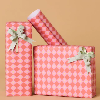 Papel decorativo - Rombos rosa