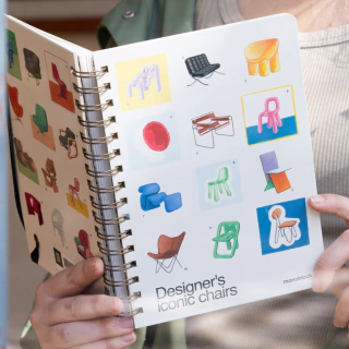 Cuaderno A5 Anillado Punteado Iconic Chairs