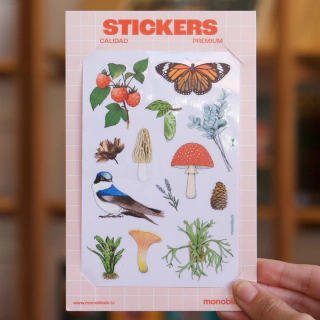 Plancha de Stickers transparentes Botánico