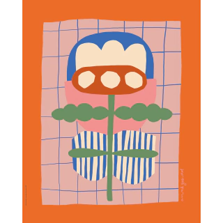 Lámina Nunca no estoy dibujando flores - Naranja