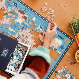 Puzzle 1000 piezas Mapa del mundo ilustrado