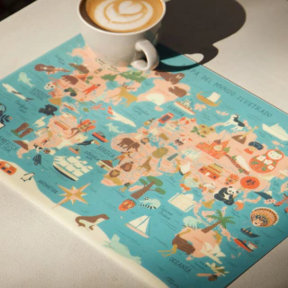 Individual Mapa del mundo ilustrado