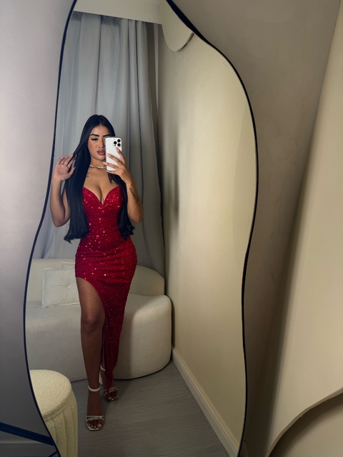 Vestido safira vermelho