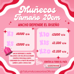 Muñecos 20cm por mayor a eleccion en internet
