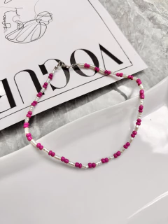 Choker de mostacillas fucsia en internet