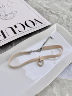 Choker de terciopelo crema - comprar online