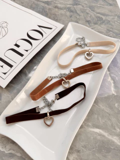 Choker de terciopelo marron - comprar online