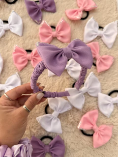 Vincha moño scrunchies purpura - comprar online