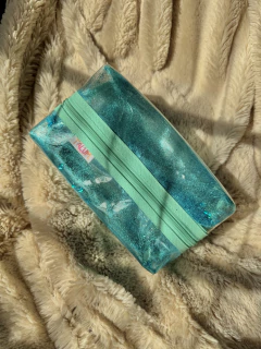 MAXI CARTUCHERA GLITTER AQUA