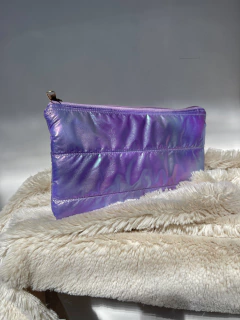 Puffer plana lila tornasolado - comprar online