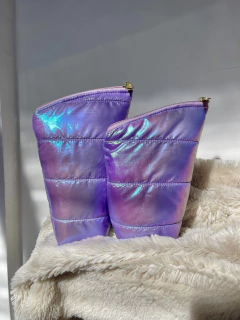 Set Puffer lila tornasolado