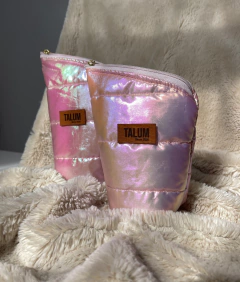 Set Puffer rosa claro tornasolado