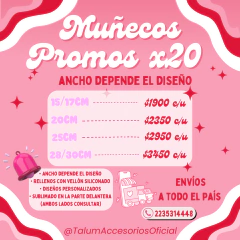 Muñecos 20cm por mayor a eleccion - Talum Accesorios