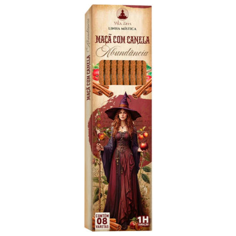 Maçã com Canela Abundância - Incenso Natural Vila Zen Linha Mística das Bruxas