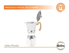 Cafetera Italiana Hudson Blanca 9 Tazas Blanca De Aluminio en internet