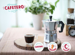 Cafetera Italiana Hudson 6 Tazas Pocillos Manual Negra Cafe - tienda online