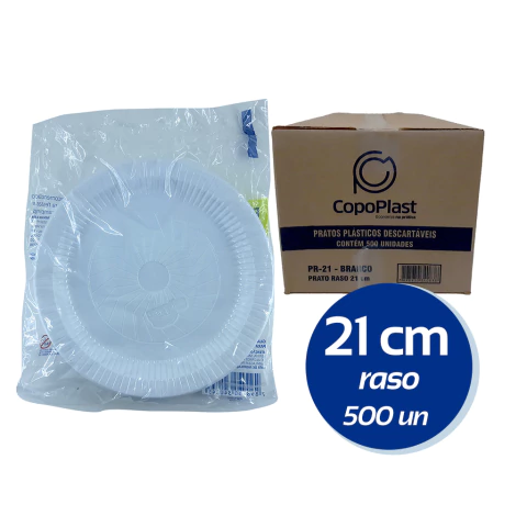 Prato Descartavel 21cm Raso Cx C/500