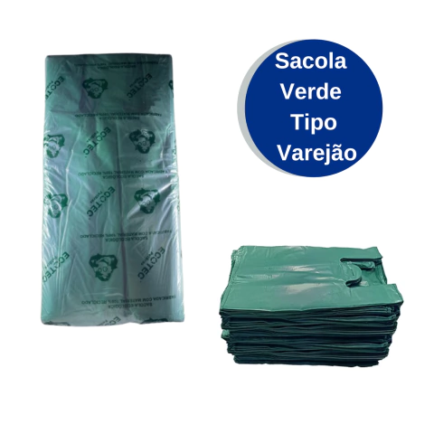 Sacola Verde Tipo Varejão Fardo 5 kg