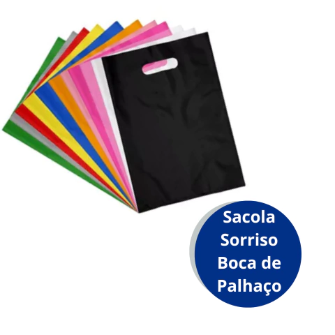 Sacola Sorriso Boca de Palhaço 30x40 com 50 unidades