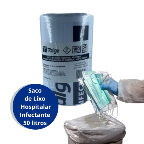 Saco de Lixo Hospitalar Infectante 50 litros 100 un