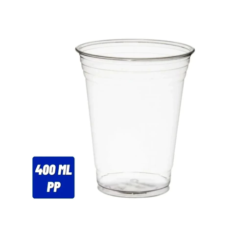 Copo Descartável Polipropileno 400 ml Liso com 50 unidades