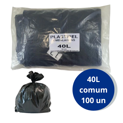 Saco de Lixo 40 Litros com 100 unidades
