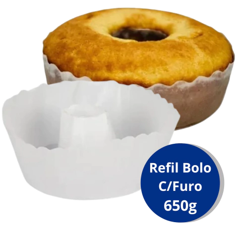 Refil Para Forma De Bolo Redondo Com Furo 650g C/100