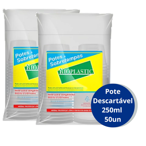 48 Potes Redondo com Tampa 250ml Bolo no Pote