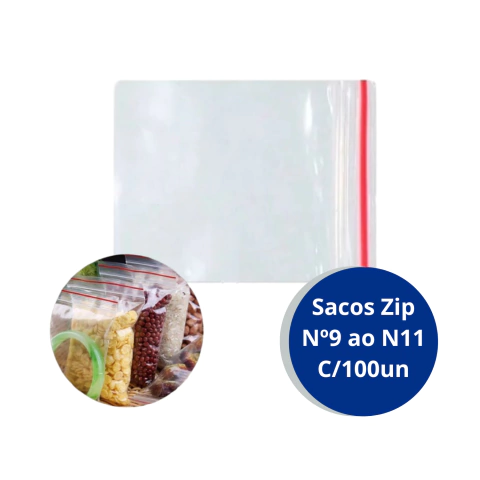 Sacos Plásticos Zip Nº9 ao Nº 11 C/100
