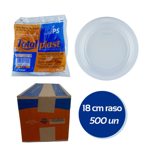 Prato Descartavel 18cm Raso Cx C/500