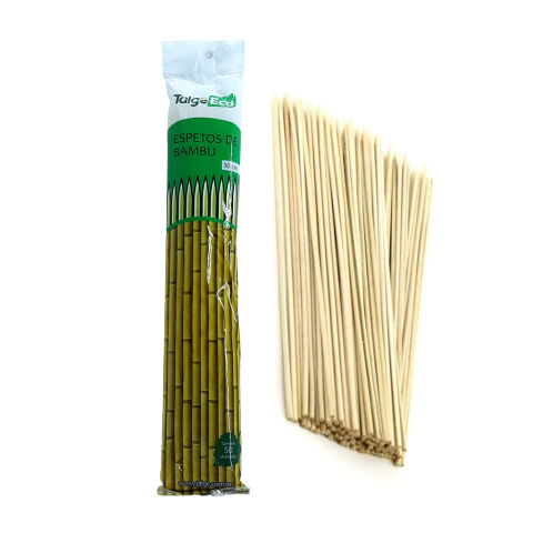 Espetinhos de Bambu 30cm Talge Eco Pacote com 50 unidades