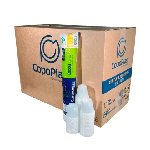 Copo Descartável 50ml Transparente Copoplast Caixa com 5000 un.