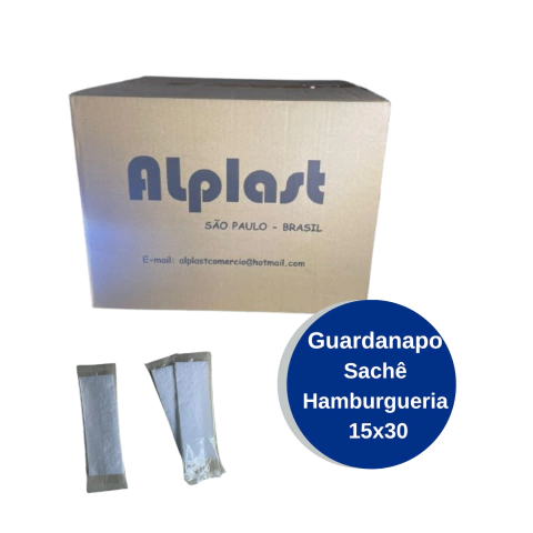 Guardanapo Sachê Hamburgueria 15x30 com 1000 un
