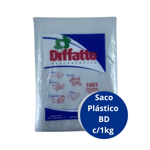 Saco Plástico BD 1kg – Embalagem Versátil e Resistente para Uso Comercial e Doméstico