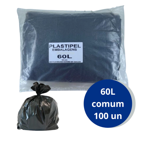 Saco de Lixo 60 Litros com 100 unidades