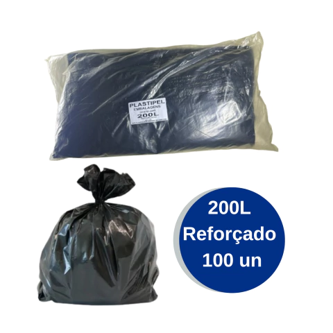 Saco de Lixo Reforçado 200 Litros com 100 unidades