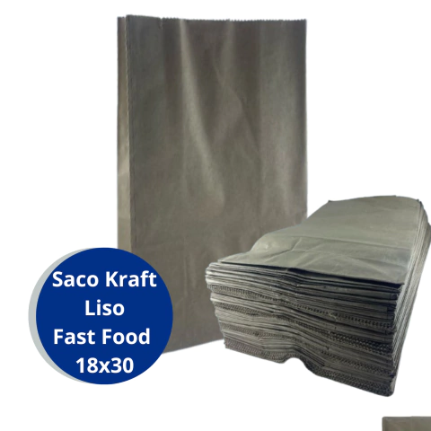 Saco SOS Melhor Lanche Fast Food Liso 18x30 com 100 unidades
