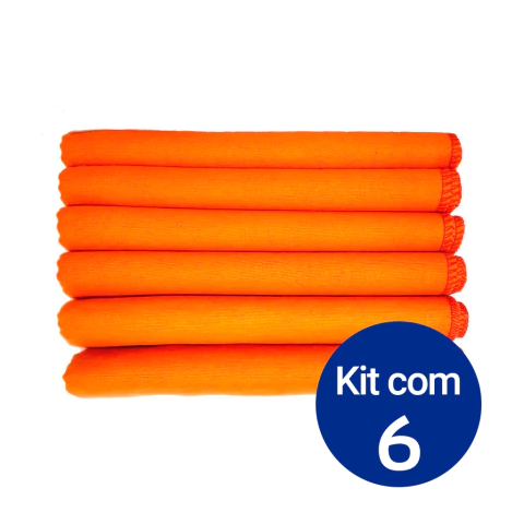 Kit Flanela com 6 Laranja 38x58 cm