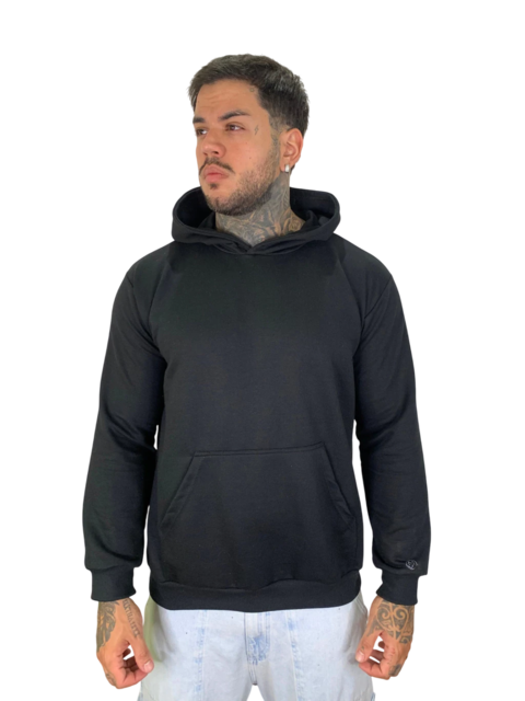 Blusa Canguru Moletinho Preta - comprar online