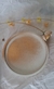 Bandeja Redonda Branco com Cobre para apoio de vela, chave, planta, joia, cristal, copo.
