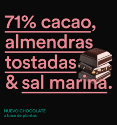 Chocolate Vegano 71% Cacao c/Almendras y Sal Muecas 80g - comprar online