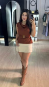 Blusa com faixa fivela orgânica